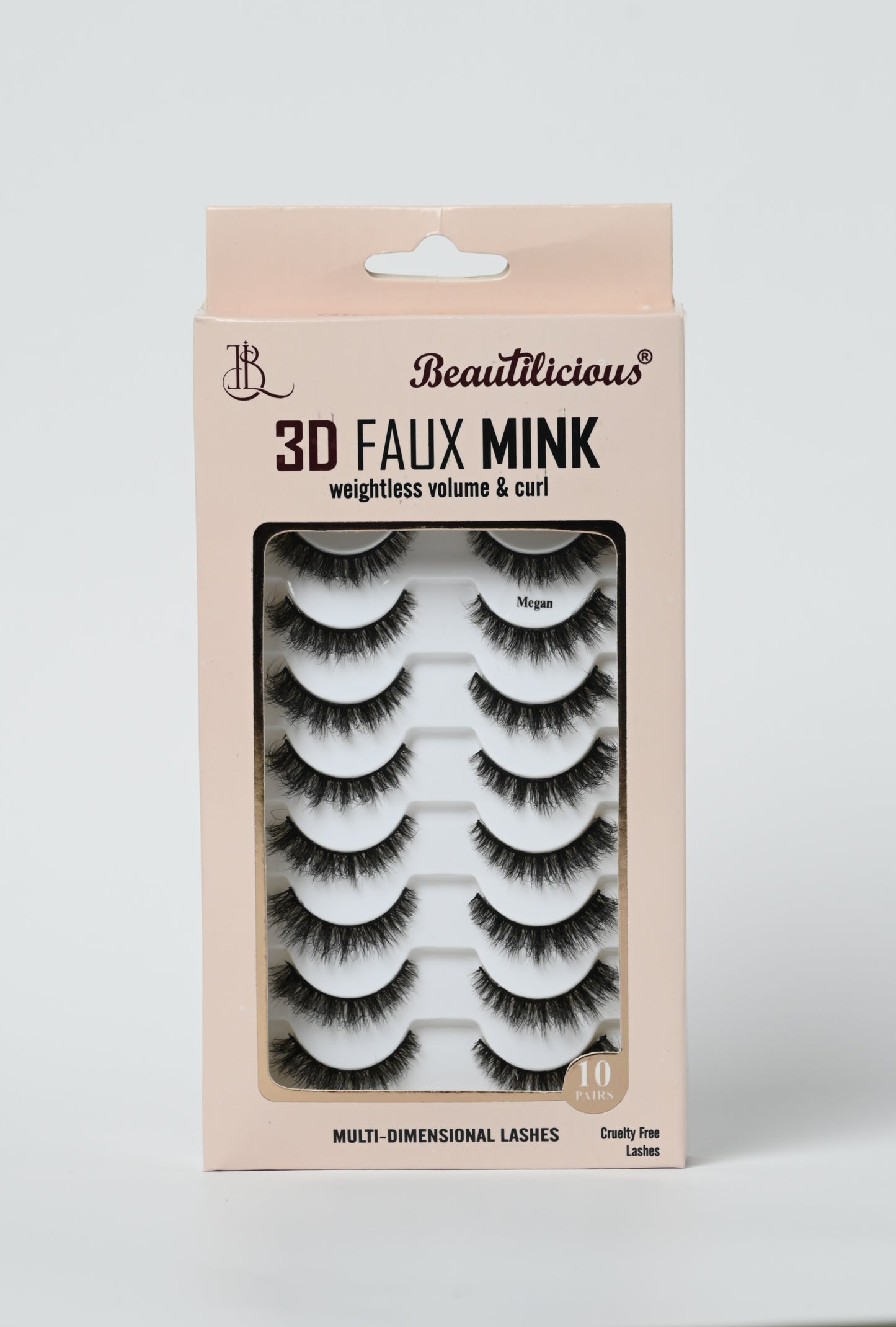 3D FAUX MINK LASHES: MEGAN (10 PAIRS)
