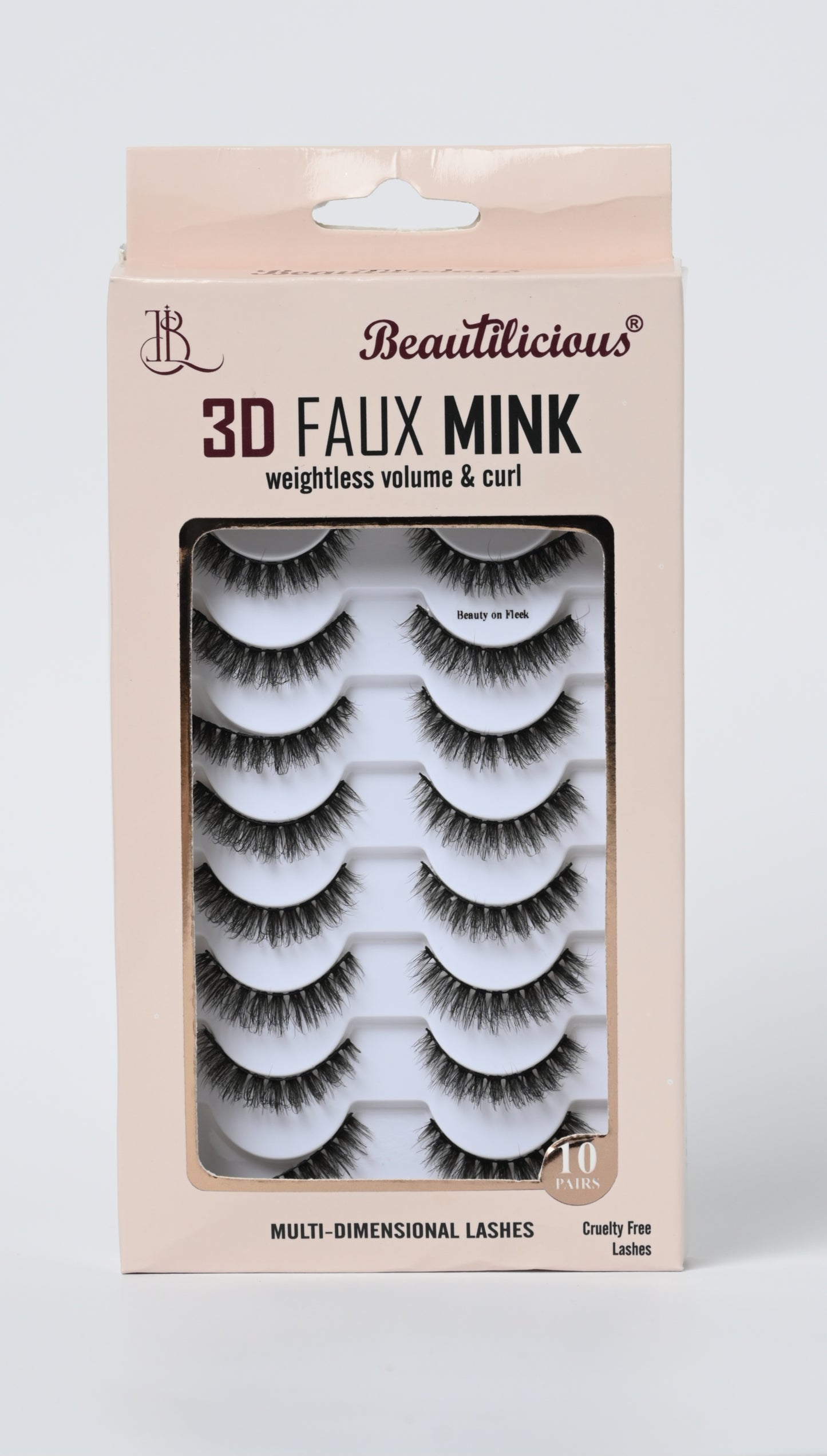 3D FAUX MINK LASHES: BEAUTY ON FLEEK (10 PAIRS)