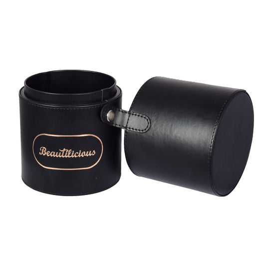 Stylish Onyx Glam cylinder brush holder medium size for makeup storage