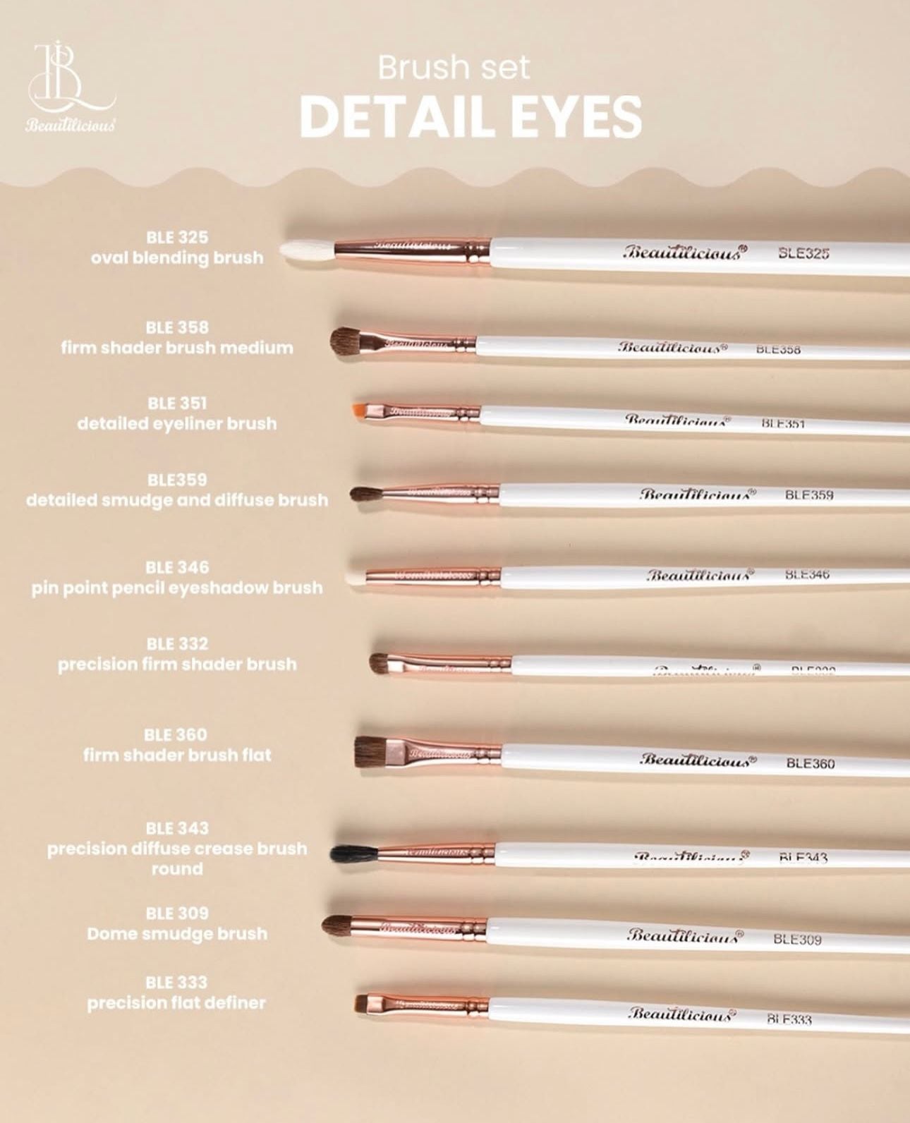 10 PC. Detailed Eye Brush Set