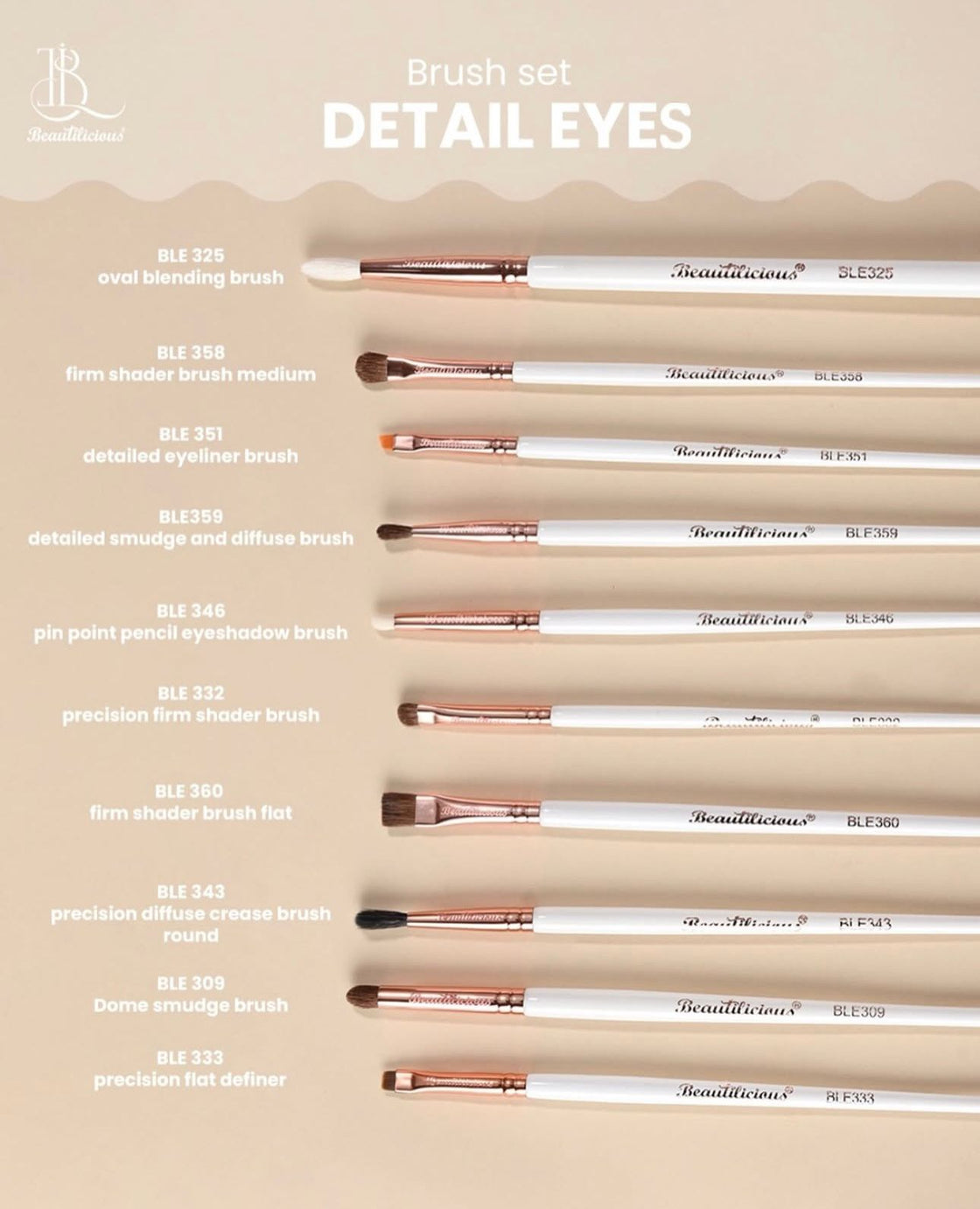 10 PC. Detailed Eye Brush Set