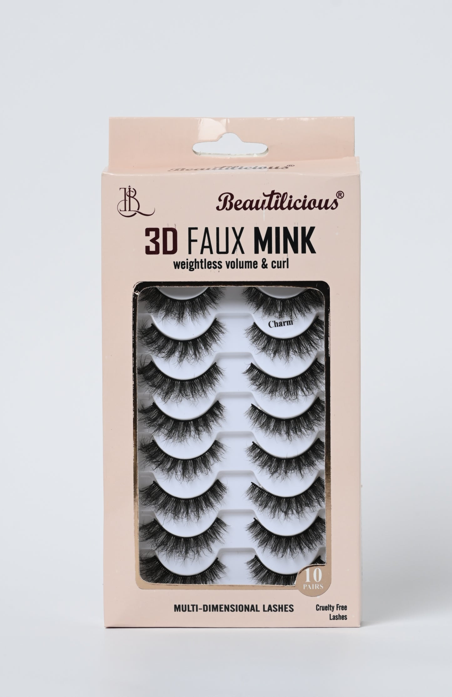3D FAUX MINK LASHES: CHARM (10 PAIRS)