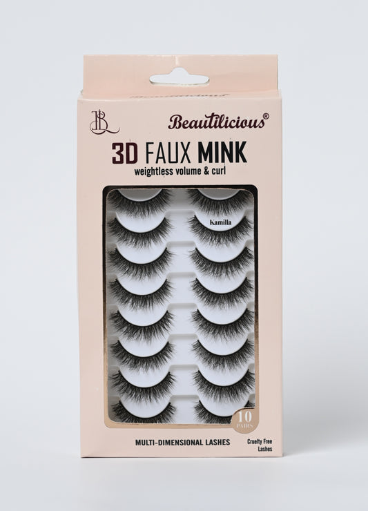 3D FAUX MINK LASHES: KAMILLA (10 PAIRS)