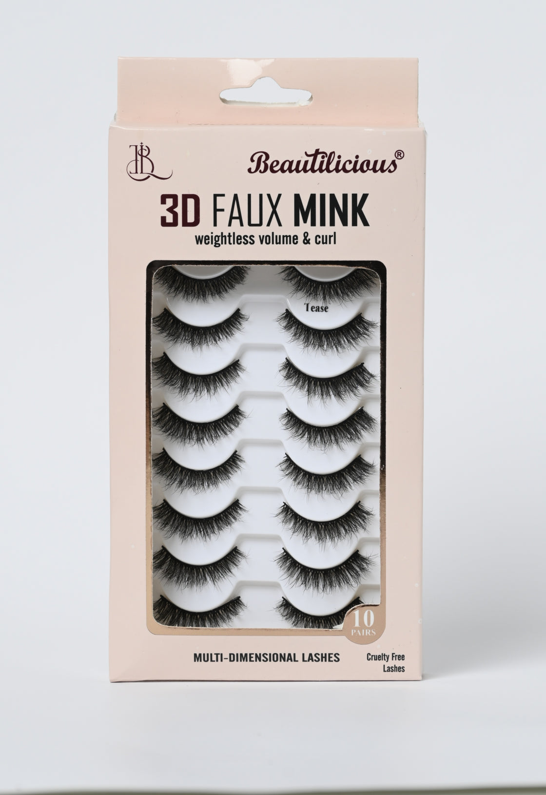 3D FAUX MINK LASHES: TEASE (10 PAIRS)