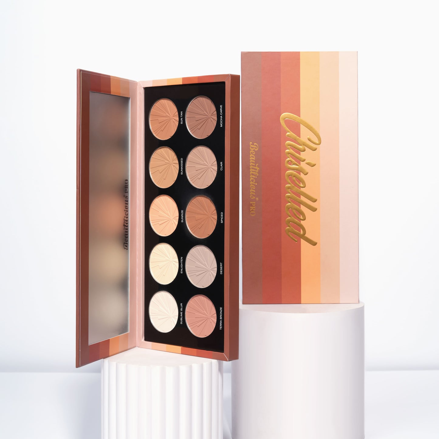 Beautilicious cream-based contour and highlight palette for smooth blending and long-lasting wear