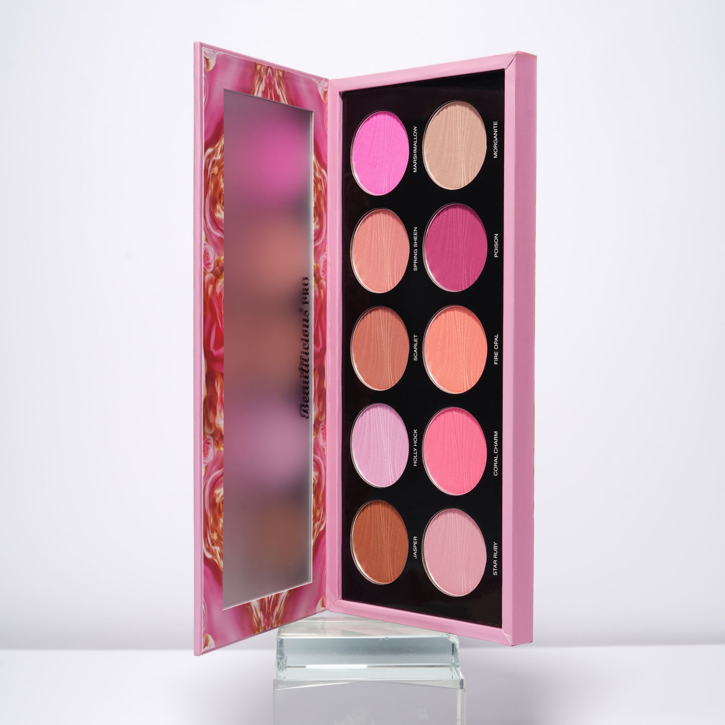 Beautilicious Silk Veil Blush Palette showcasing blendable pink and peach tones for flawless finish