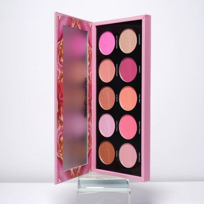 Beautilicious Silk Veil Blush Palette showcasing blendable pink and peach tones for flawless finish