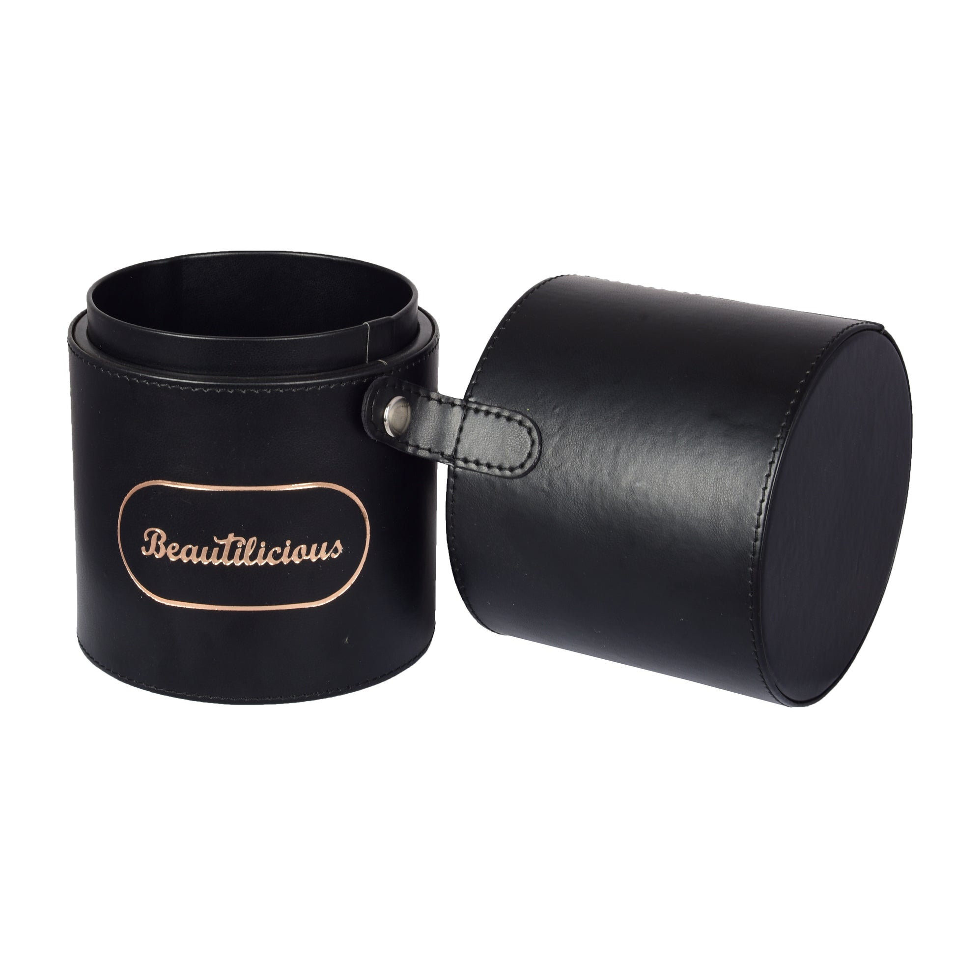 Stylish Onyx Glam cylinder brush holder medium size for makeup storage
