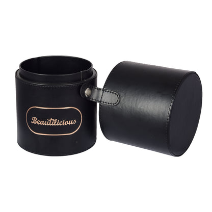 Stylish Onyx Glam cylinder brush holder medium size for makeup storage