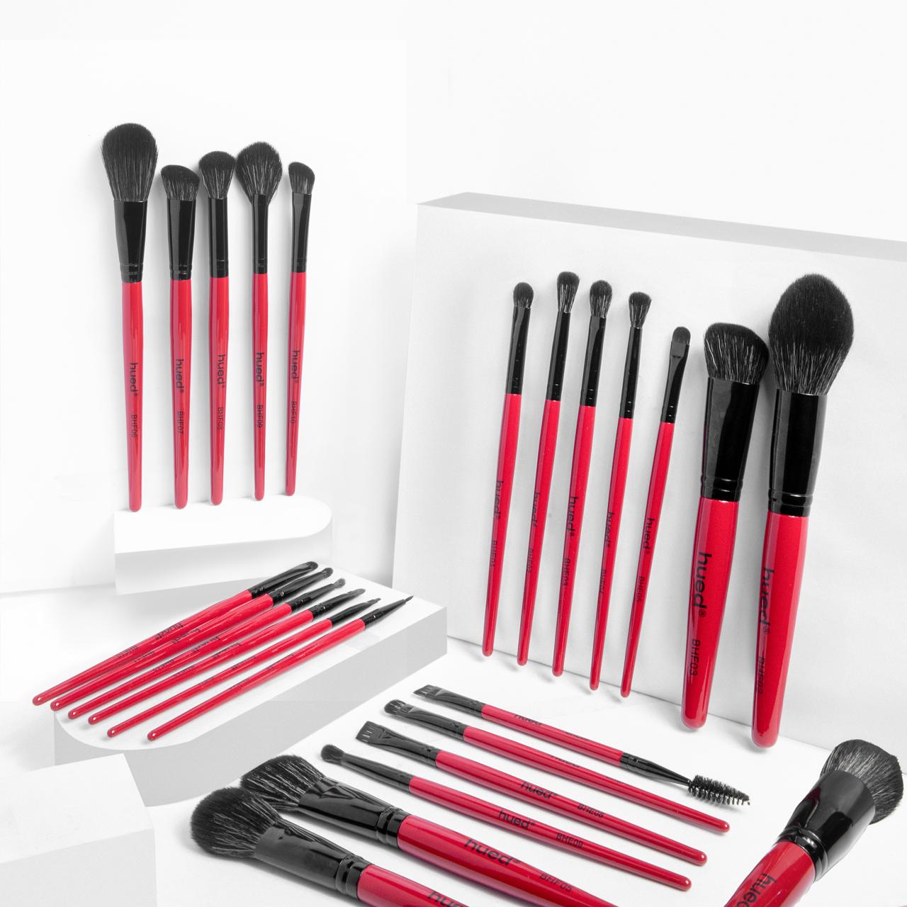 High-quality 25-piece Hued Makeup Brush Set with Onyx Glam Brush book by Beautilicious