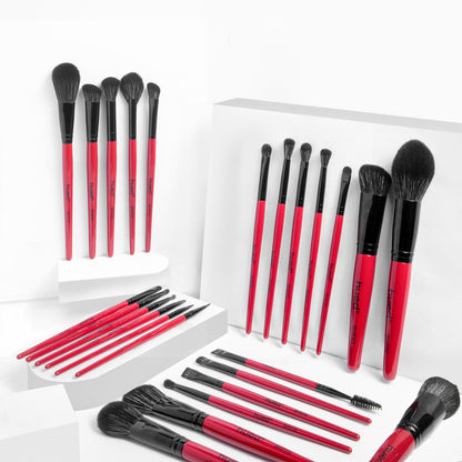 High-quality 25-piece Hued Makeup Brush Set with Onyx Glam Brush book by Beautilicious