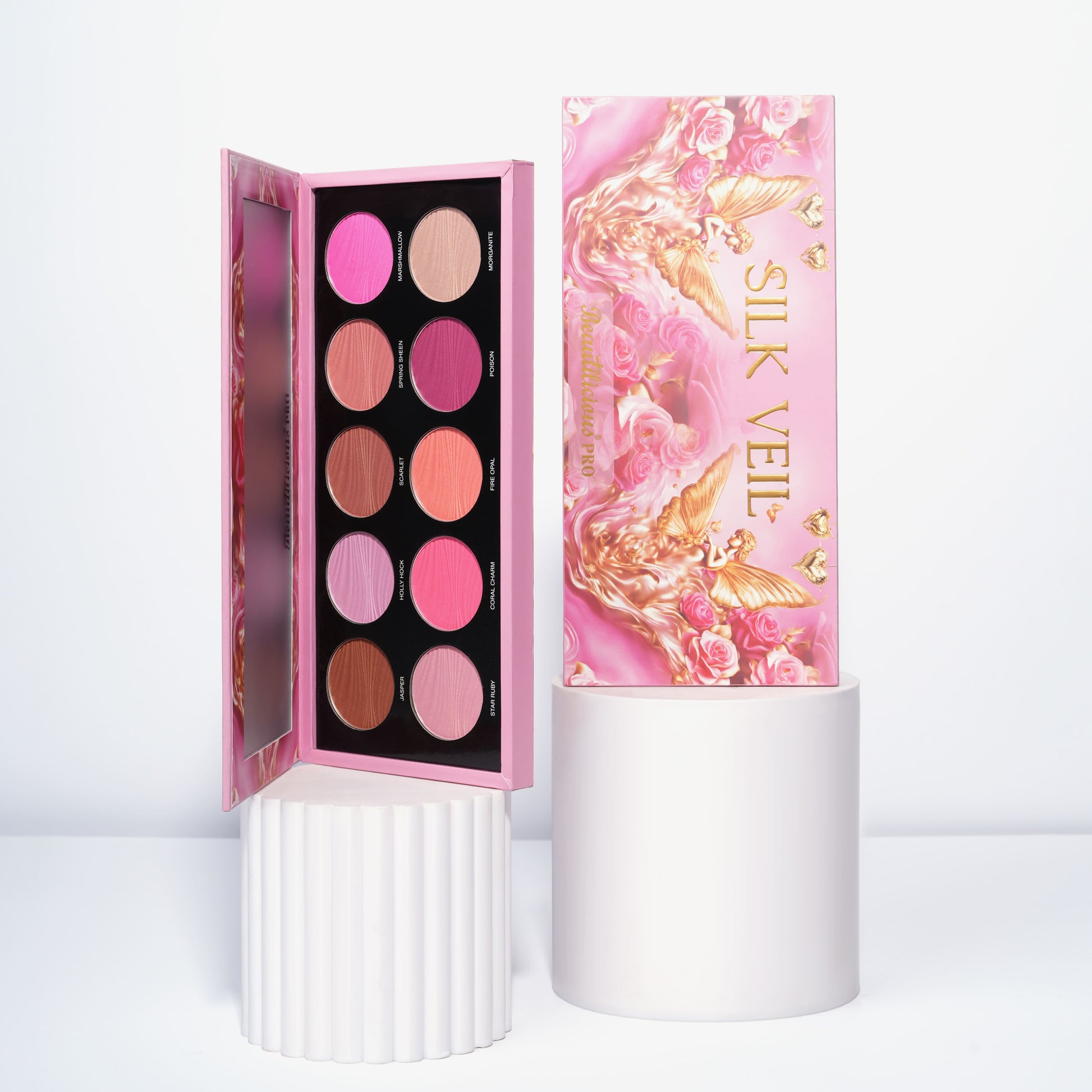 Beautilicious makeup blush palette with lightweight silky texture for everyday radiant look