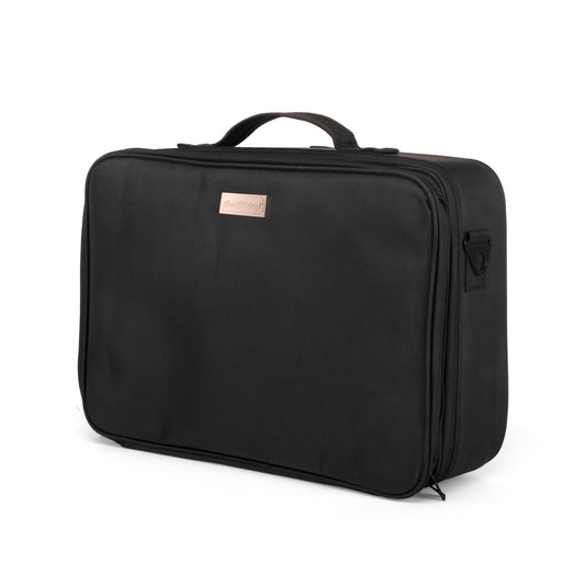 Beautilicious stylish black laptop vanity bag with spacious compartments
