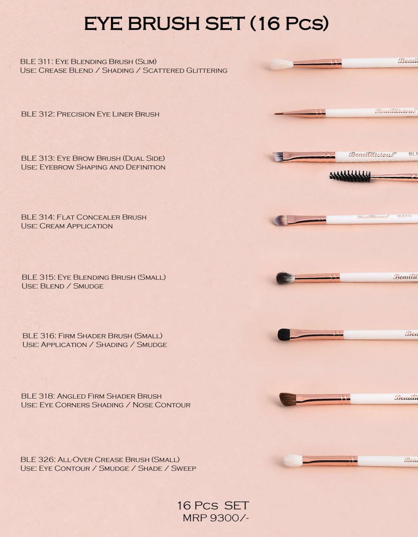 16 Piece Eye Brush Set