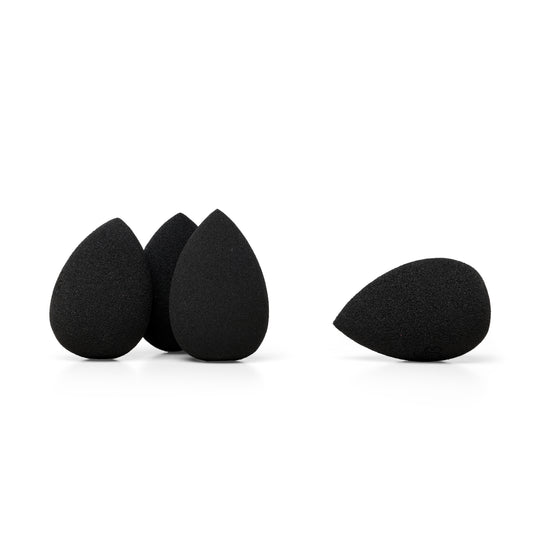 Beautilicious teardrop black beauty blenders, 4-piece pro set, latex-free