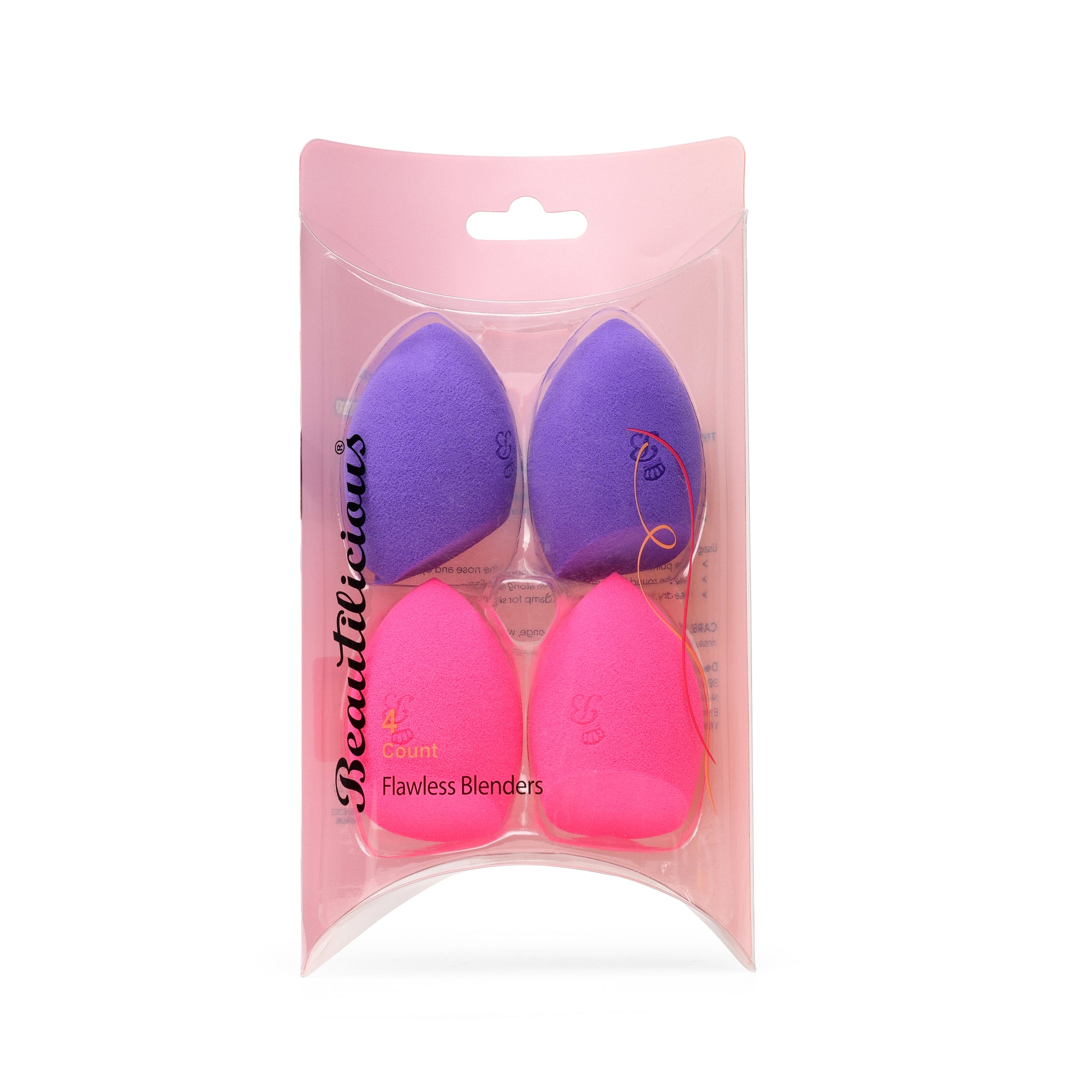 Bake Cut 4 Pcs Flawless Blenders Multicolor by Beautilicious, ultra-soft makeup sponge set
