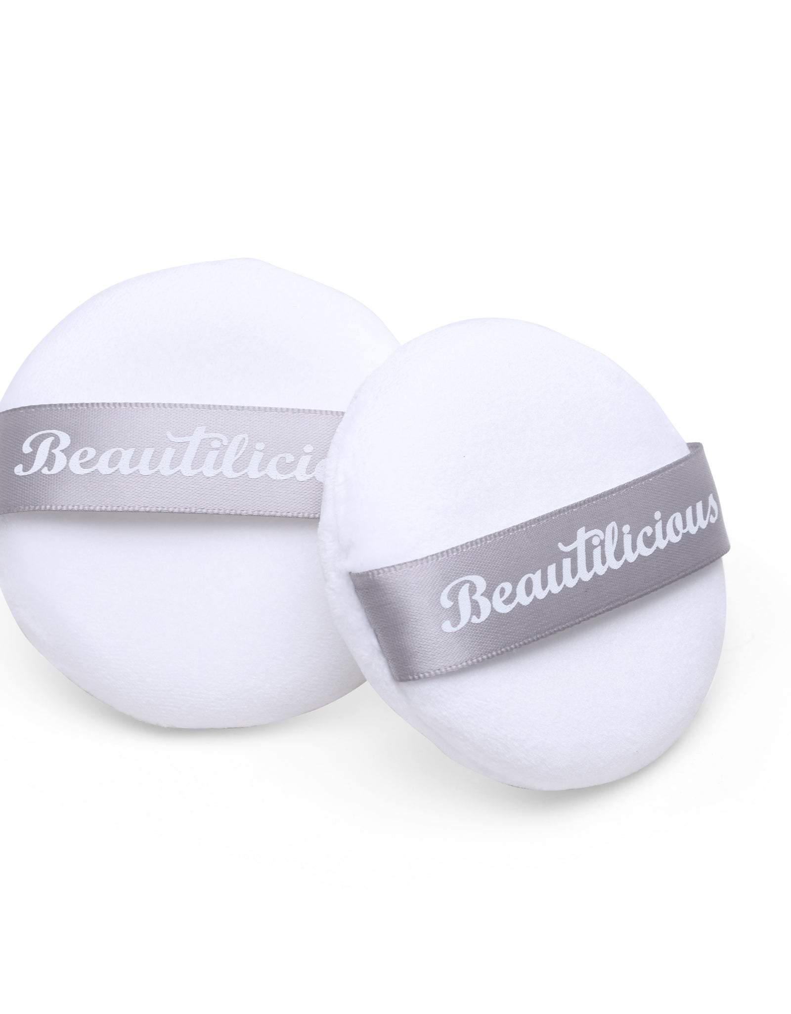 Large Round Shaped White Luxury Powder Puff For Makeup Beautilicious