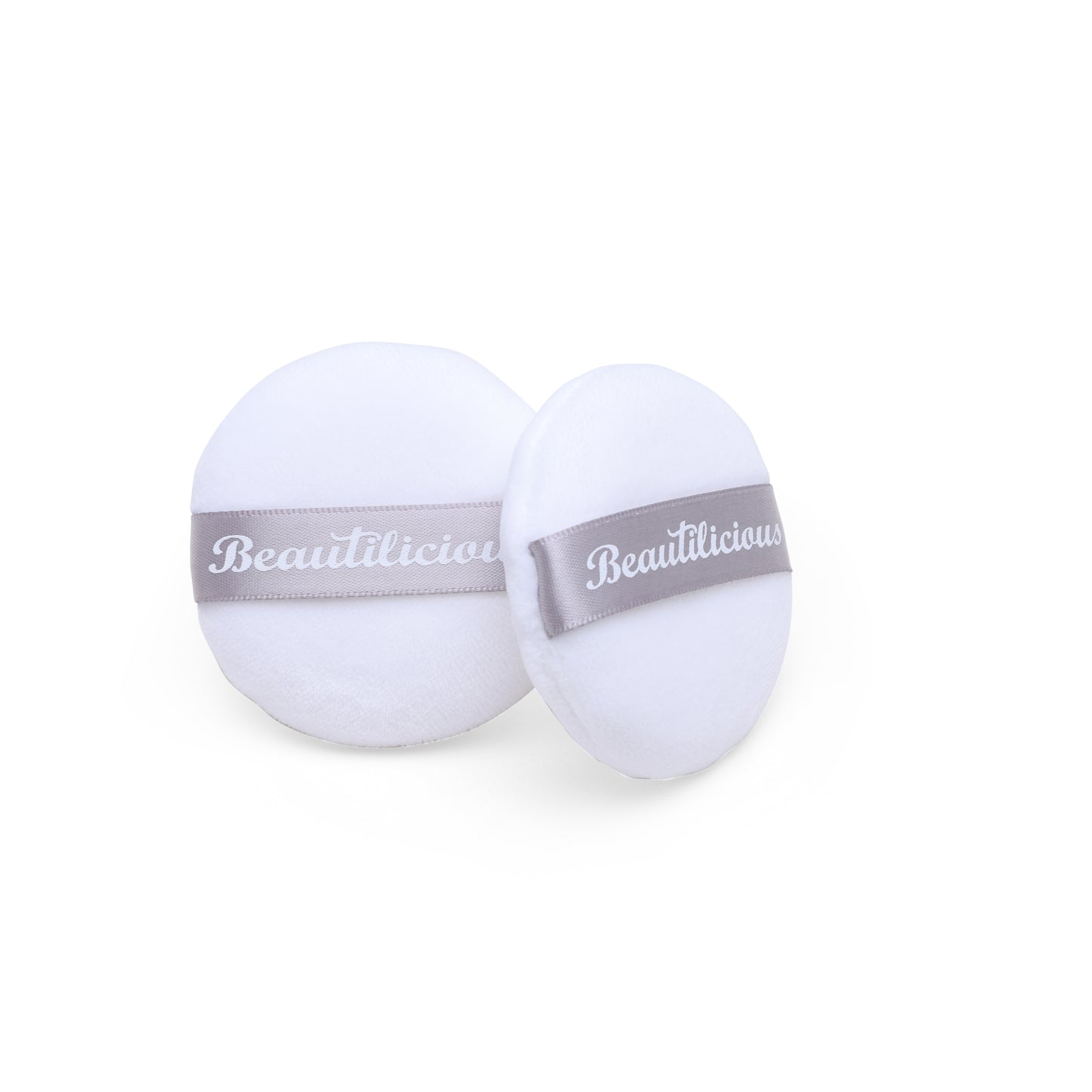 Beautilicious high-quality round white powder puff for loose and compact powder