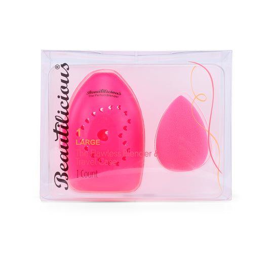 Flawless Blender With Travel Case - Teardrop (Pink)