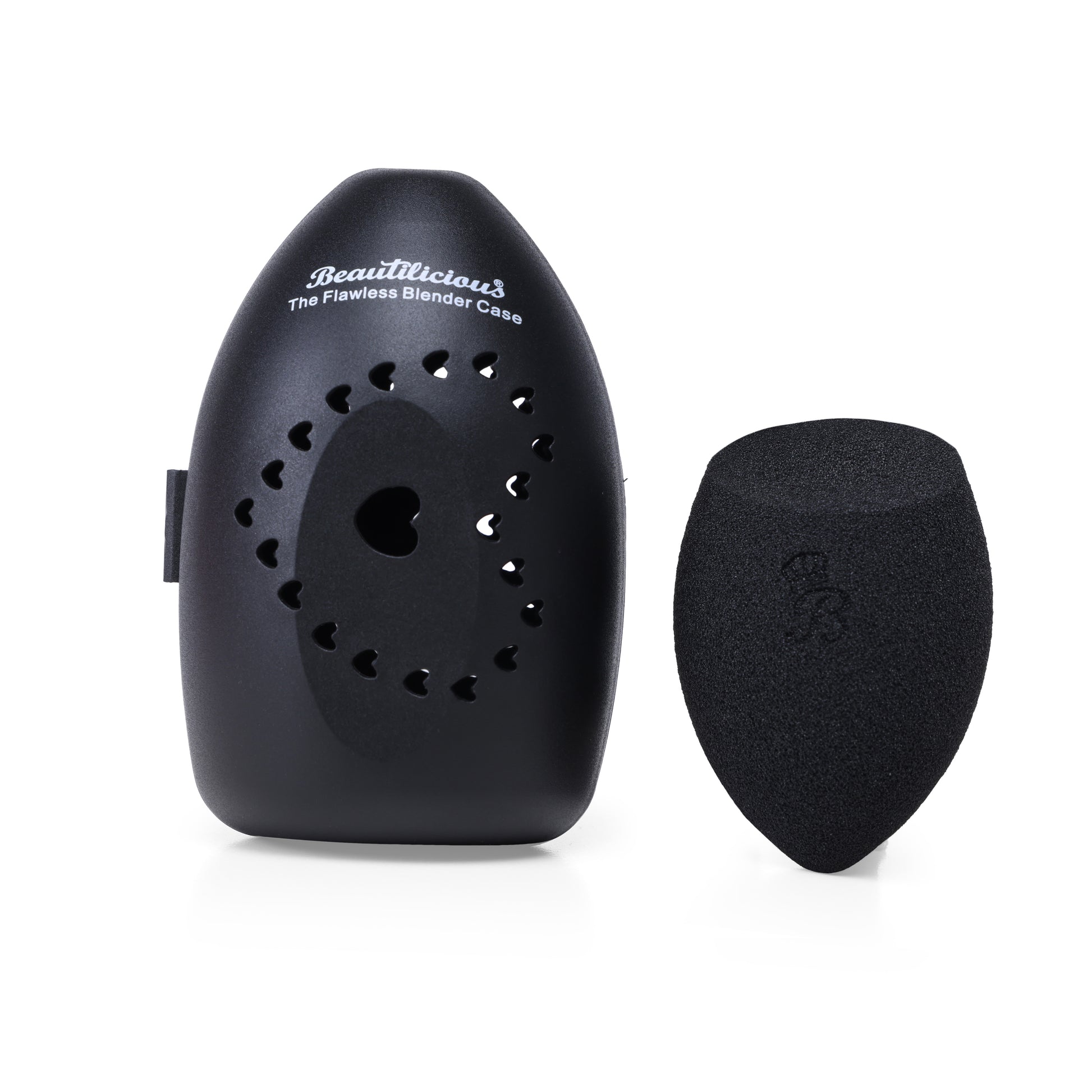 Beautilicious Black Bake Cut Beauty Blender with travel case
