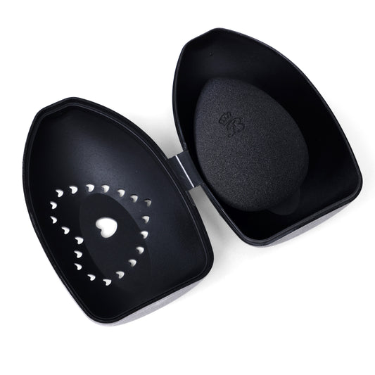 Flawless blender makeup sponge in black with storage case