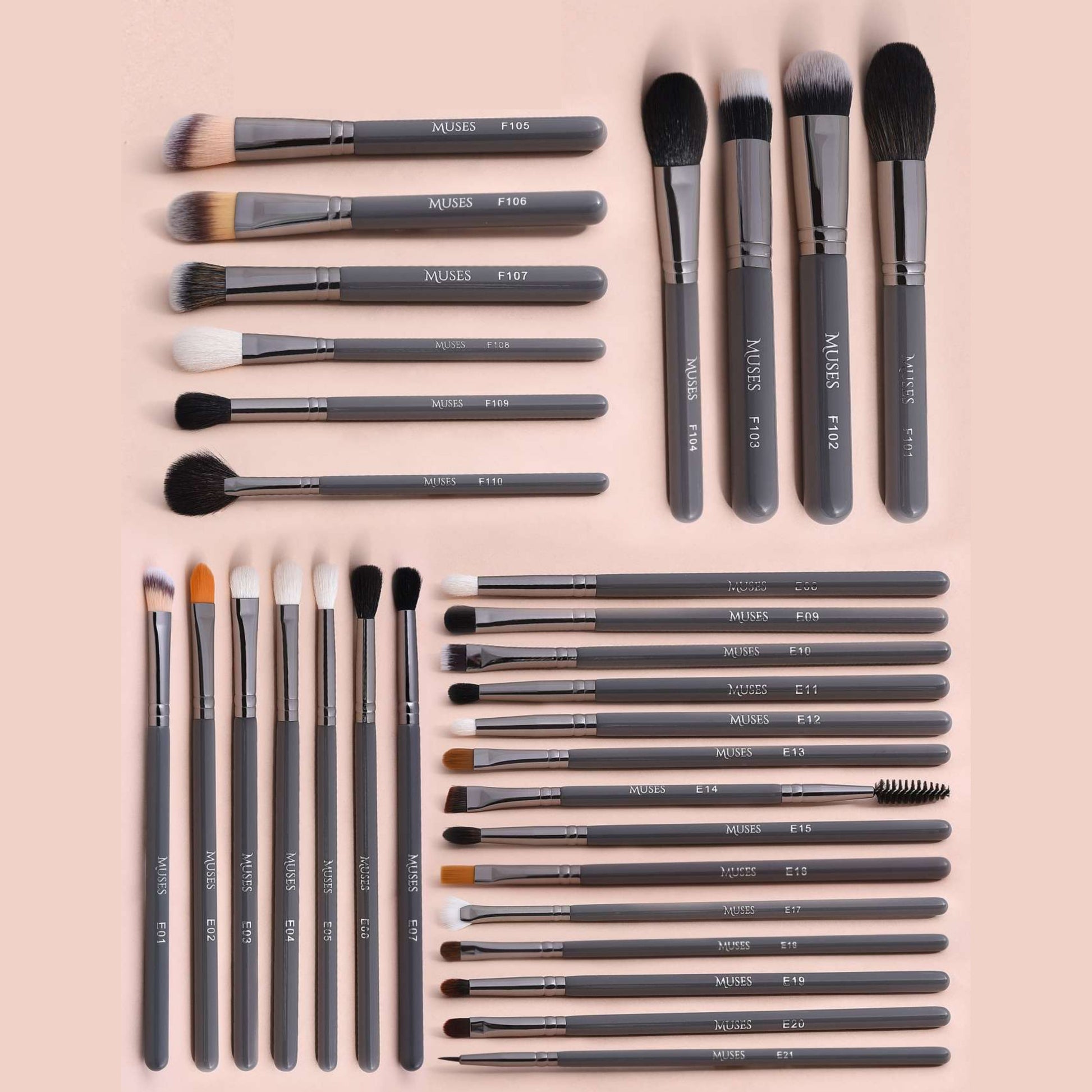 Beautilicious Muses Collection 31-piece brush kit with glittery white pouch
